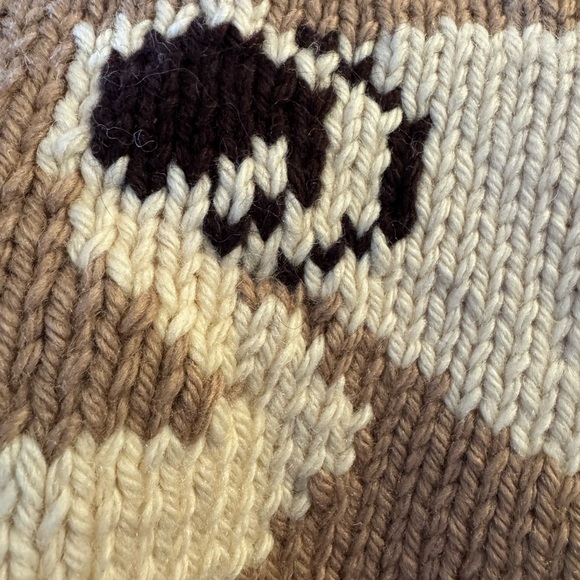 Vintage Hand-Knit Cowichan Style Wool Sweater - Picture 5 of 10
